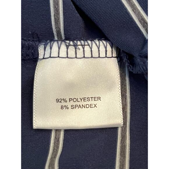 Peter Millar Men's Size Large Gray/Blue Striped Summer Comfort Short Sleeve Polo - Picture 2 of 7